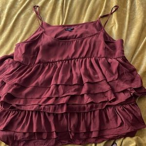 EUC - Who What Wear silk ruffle cami!
